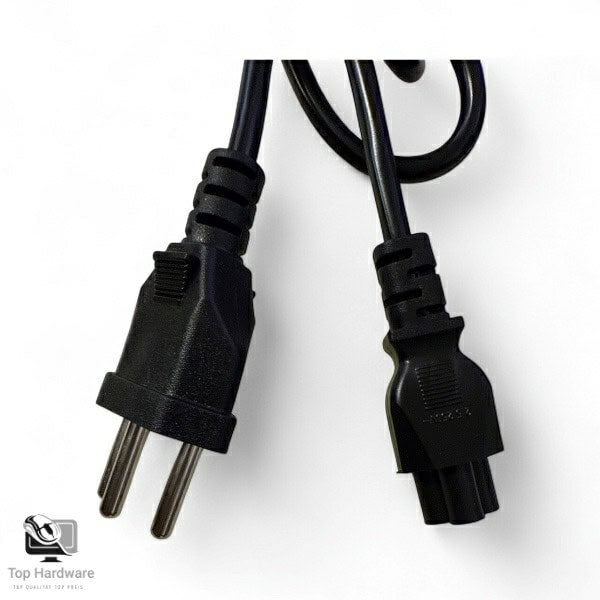 Strom Anschlusskabel T12 Stecker auf IEC-Buchse, 1 m, Schwarz